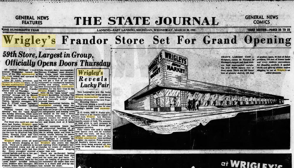 Wrigley Supermarket - 1955 Article